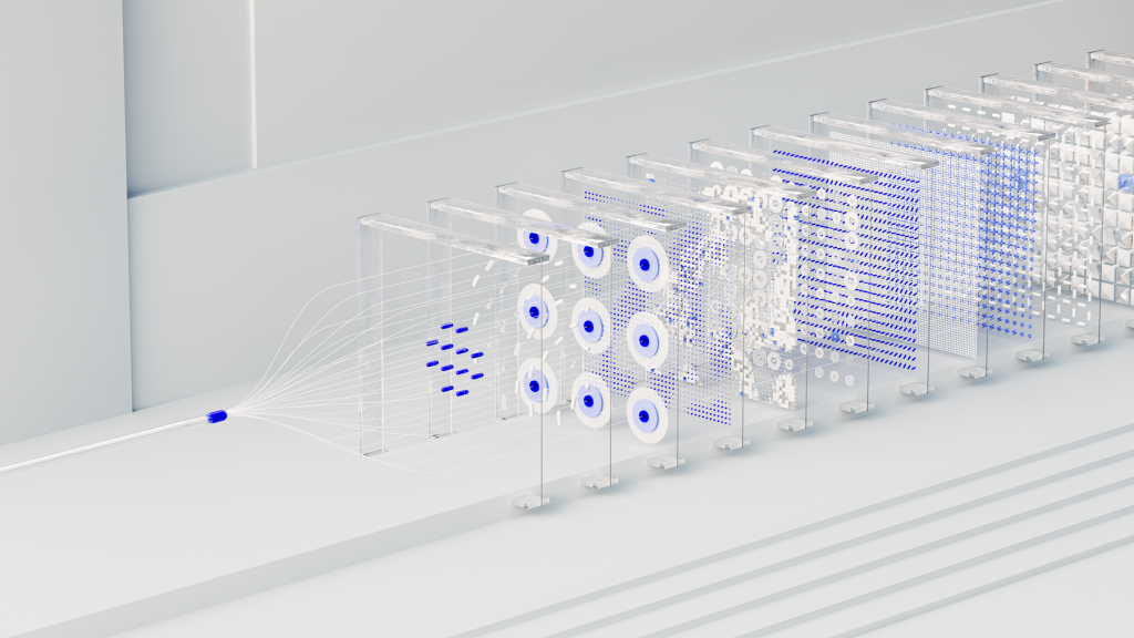 Abstrakte Visualisierung eines neuronalen Netzes