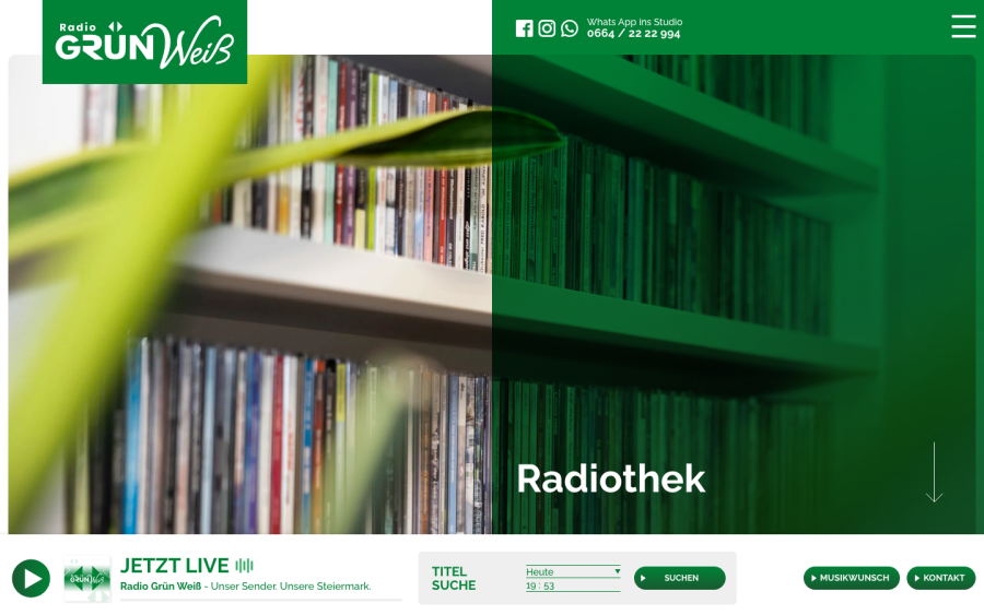 Radio Grün Weiß Website Screen 2