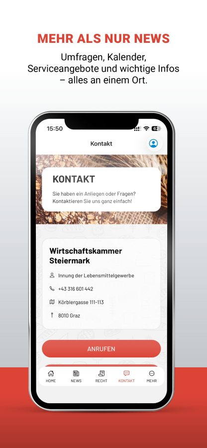 WKO Lebensmittelgewerbe App Screen 4