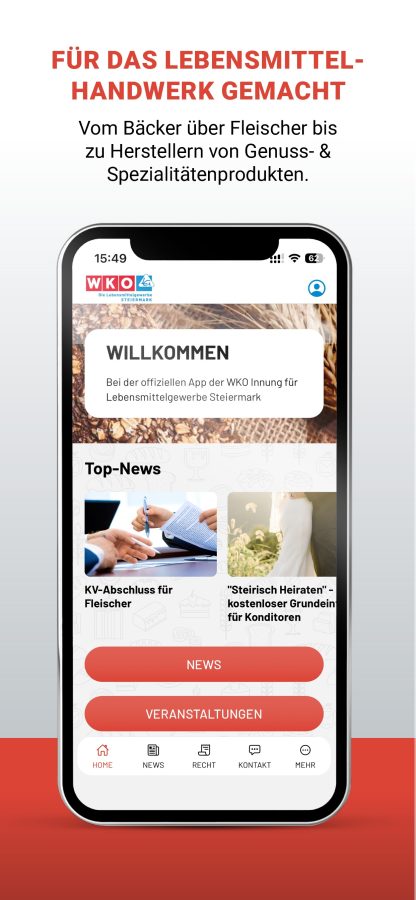 WKO Lebensmittelgewerbe App Screen 5