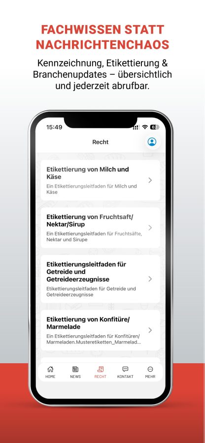 WKO Lebensmittelgewerbe App Screen 6